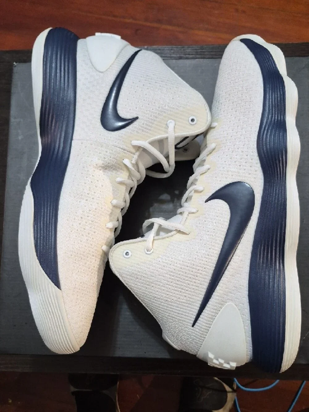 SAMPLE Nike Hyperdunk TB 'White Navy' (2017) Mens 15.5 Worn Once